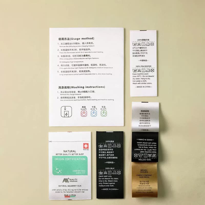woven care label for clothing