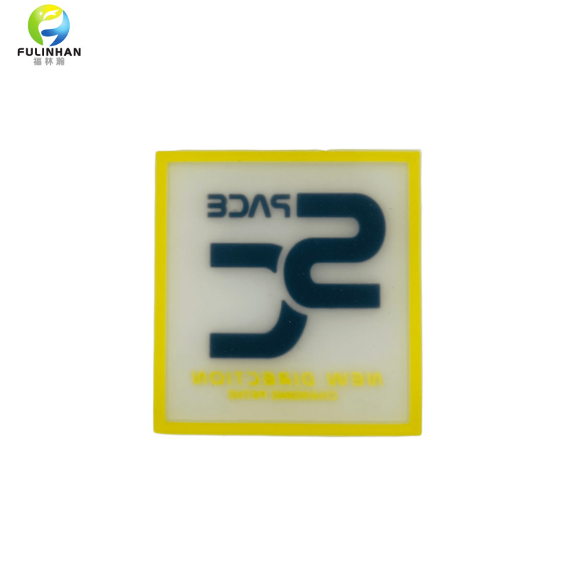 custom embossed logo label transparent patches